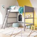 Full Size Loft Bed with Ladder, Gray J358817