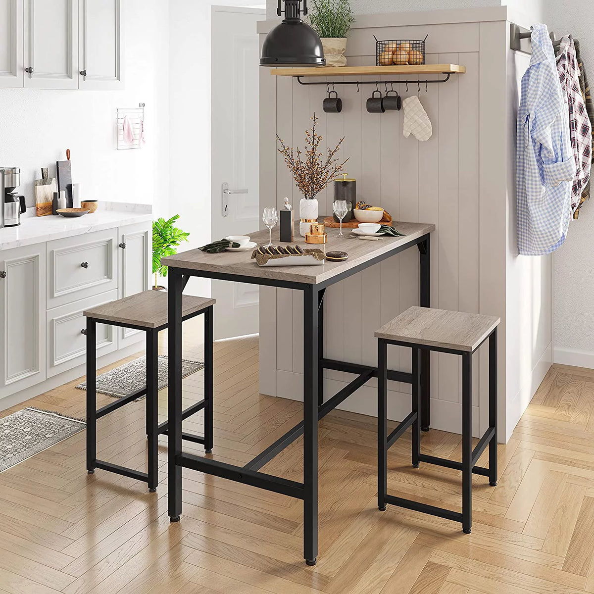 47.5” Counter Height Bar Table Set with Stools Set of 2 R679687