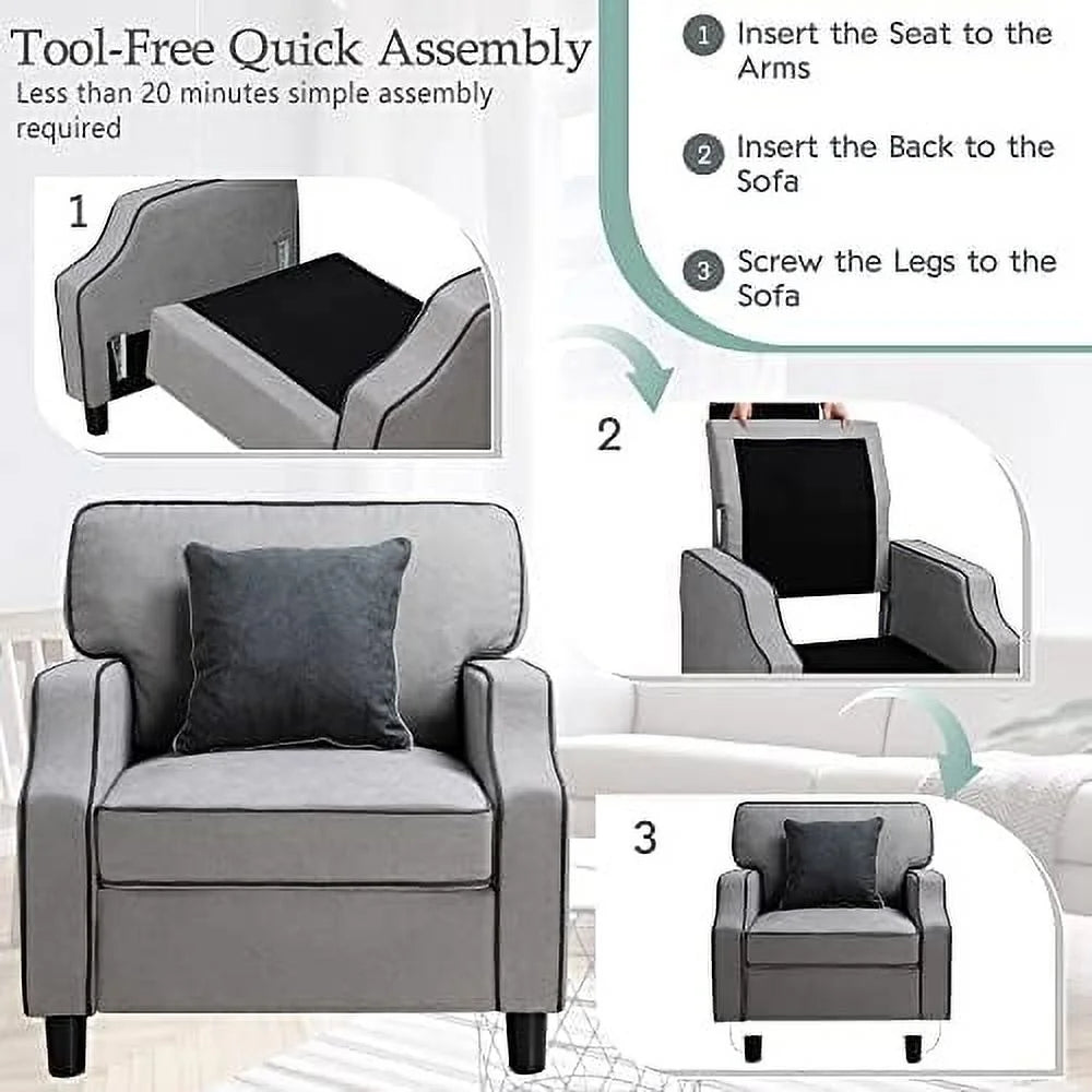Light Gray Fabric Accent Armchair P83399