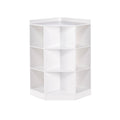 White 6-Cubby 3-Shelf Corner Cabinet G4794