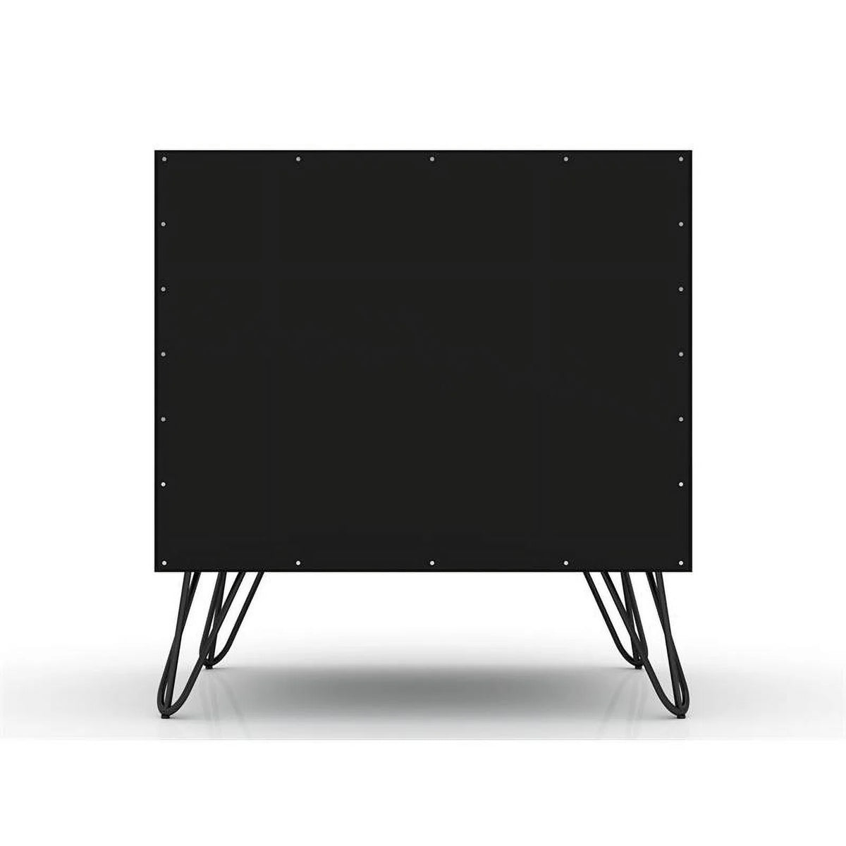 2-Drawer Black Engineered Wood Nightstand I4382