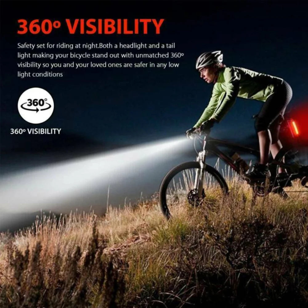 40 Sets USB Rechargeable Bike Light Set, LED Bicycle Headlight Front Rear Lamp Tail Light G7183