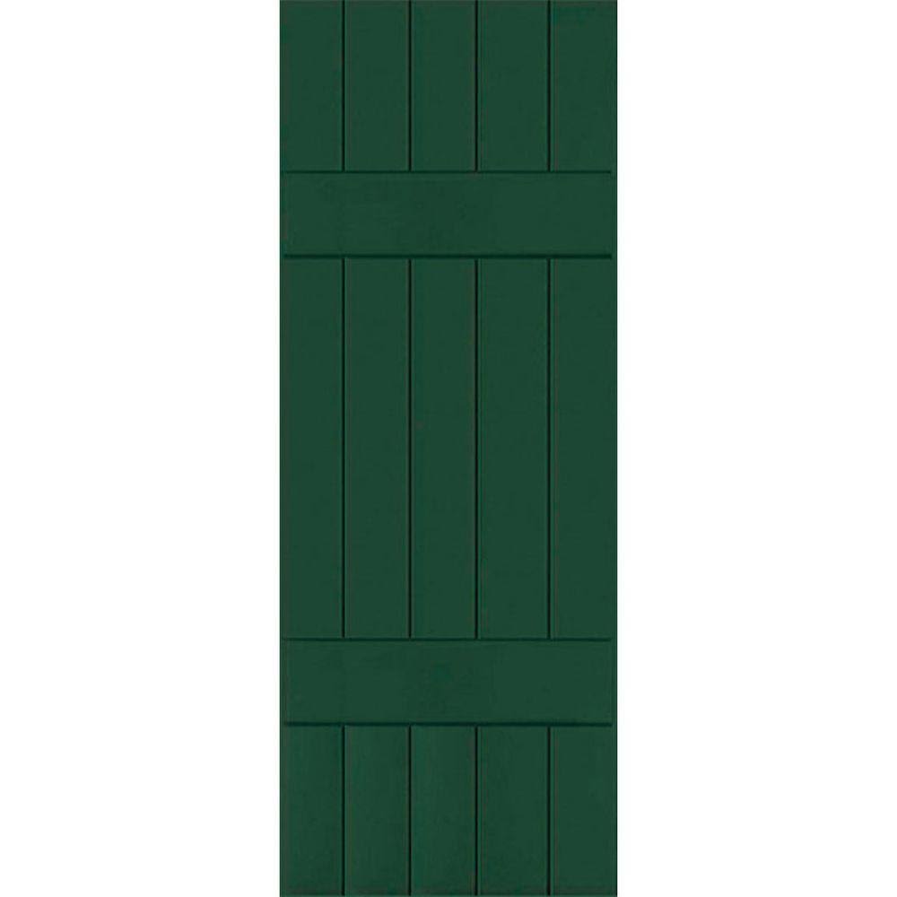 18 in. x 26 in. Exterior Real Wood Pine Board and Batten Shutters Pair G10389