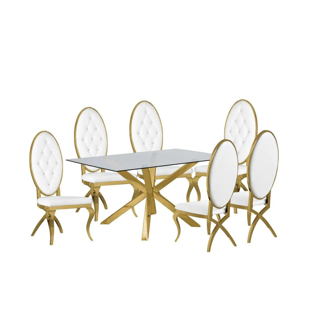 5pc Glass Dining Set C5627