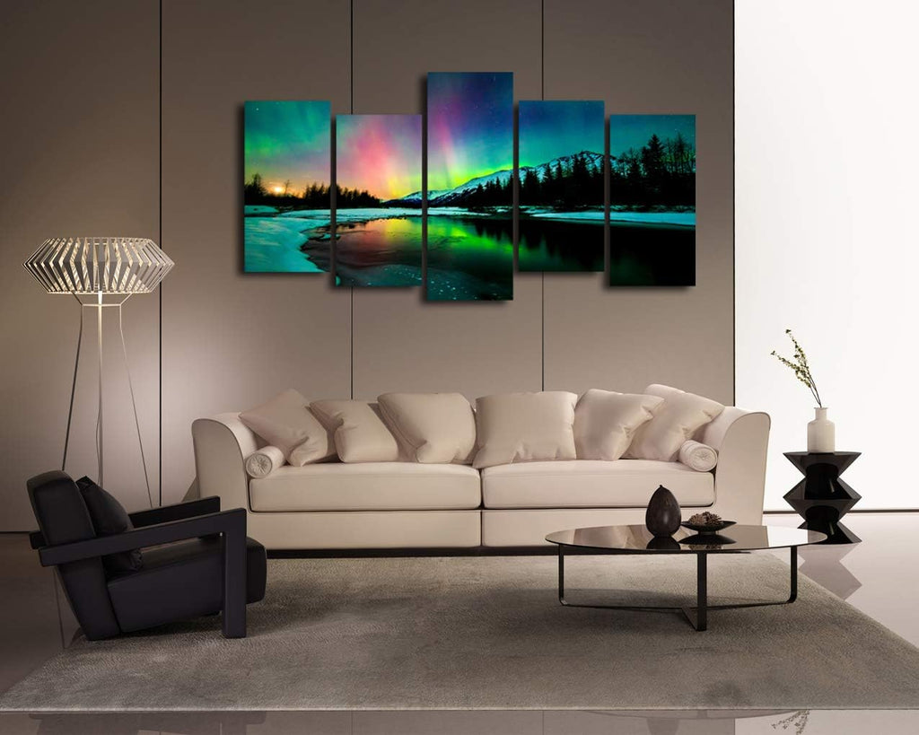 5 Pieces Stretched and Framed Canvas Wall Art Painting N459