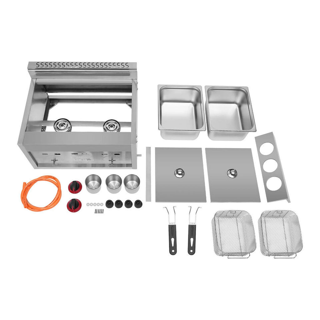 6L*2 Stainless Steel Commercial Countertop Gas Deep Fryer with 2 Basket H9268