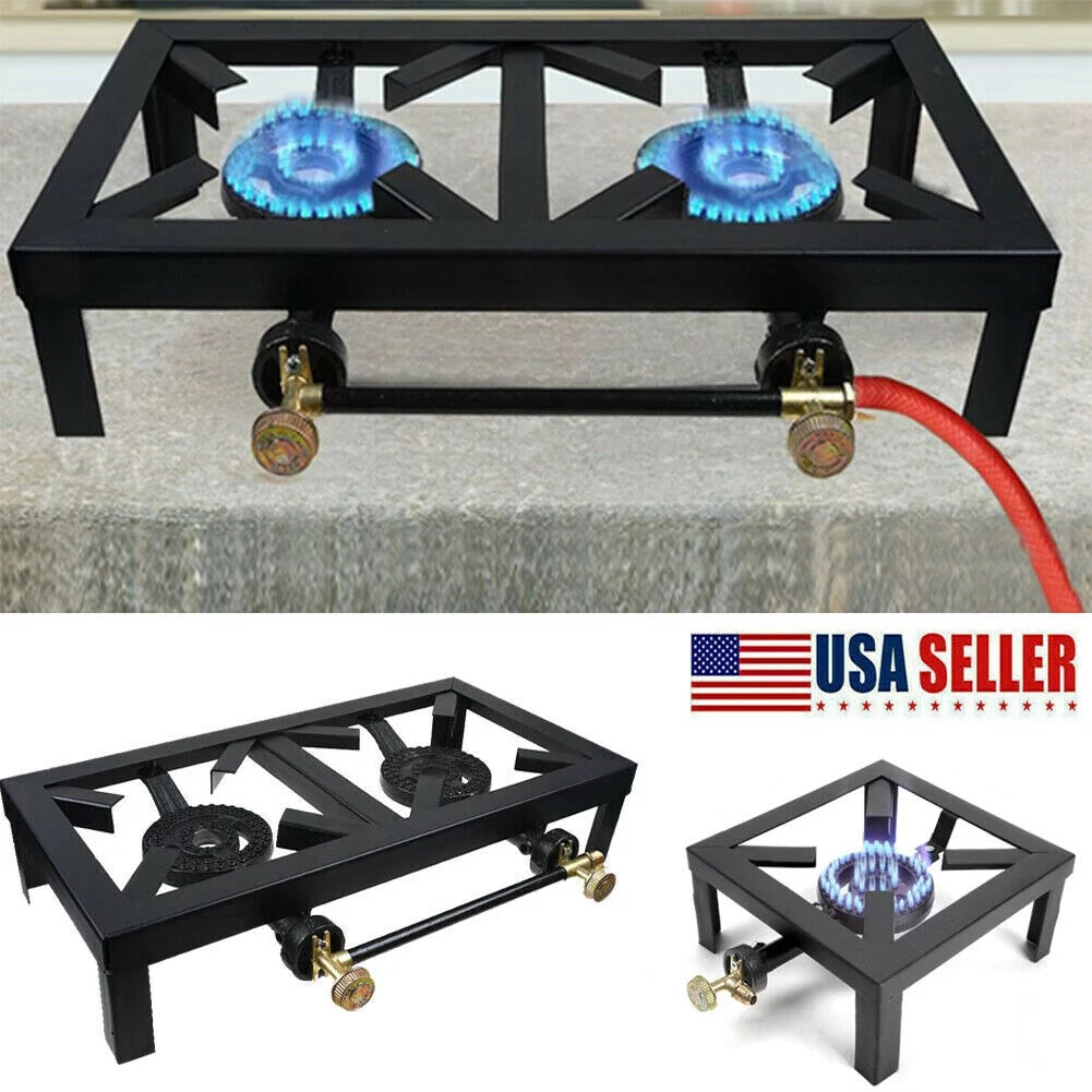 Portable Single/Double Burner Propane Gas Camp Stove A5789