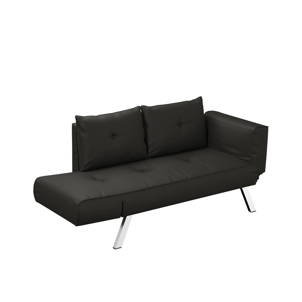 Black Fabric Sleeper Loveseat B6145