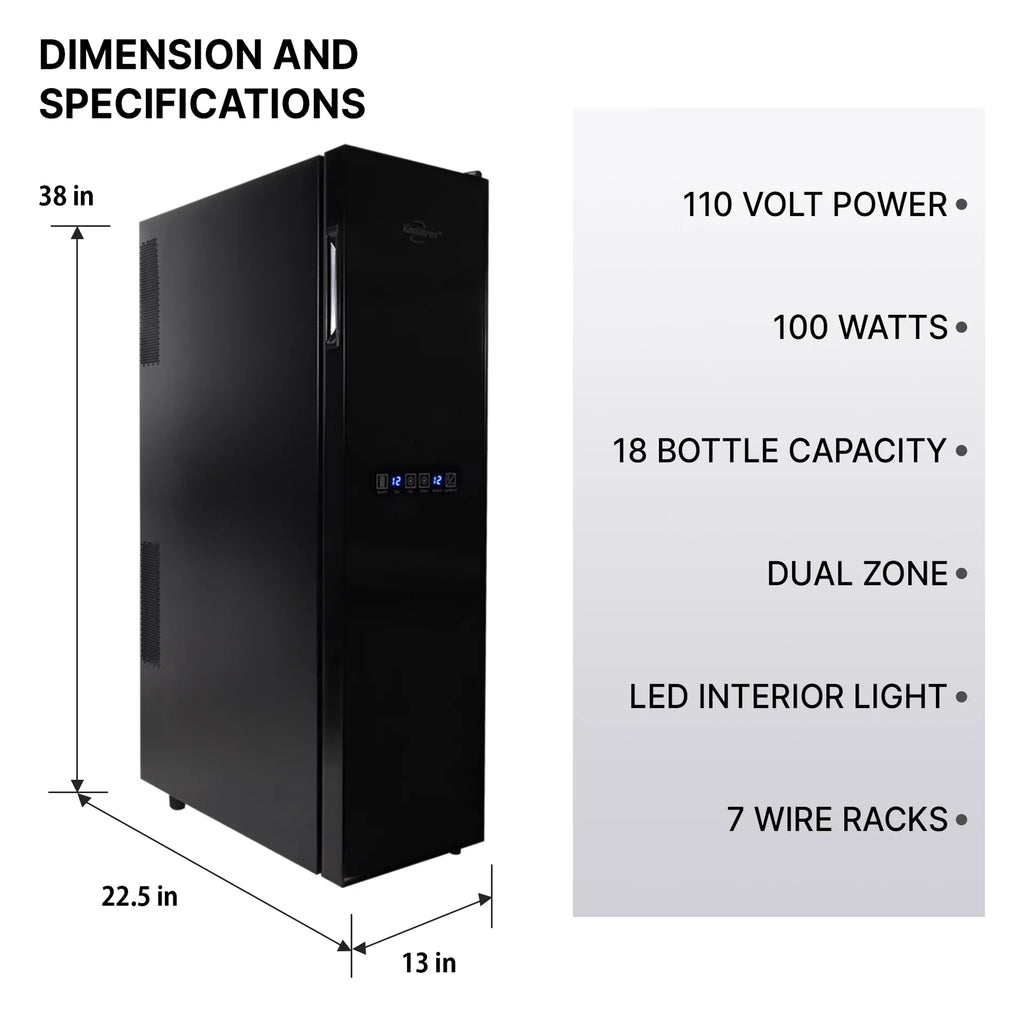 18 Bottle Dual Zone Wine Cooler A812813