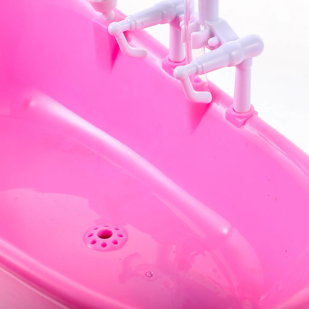 Pink Electric Water Spraying Bathtub with Sprayer for Doll R19915