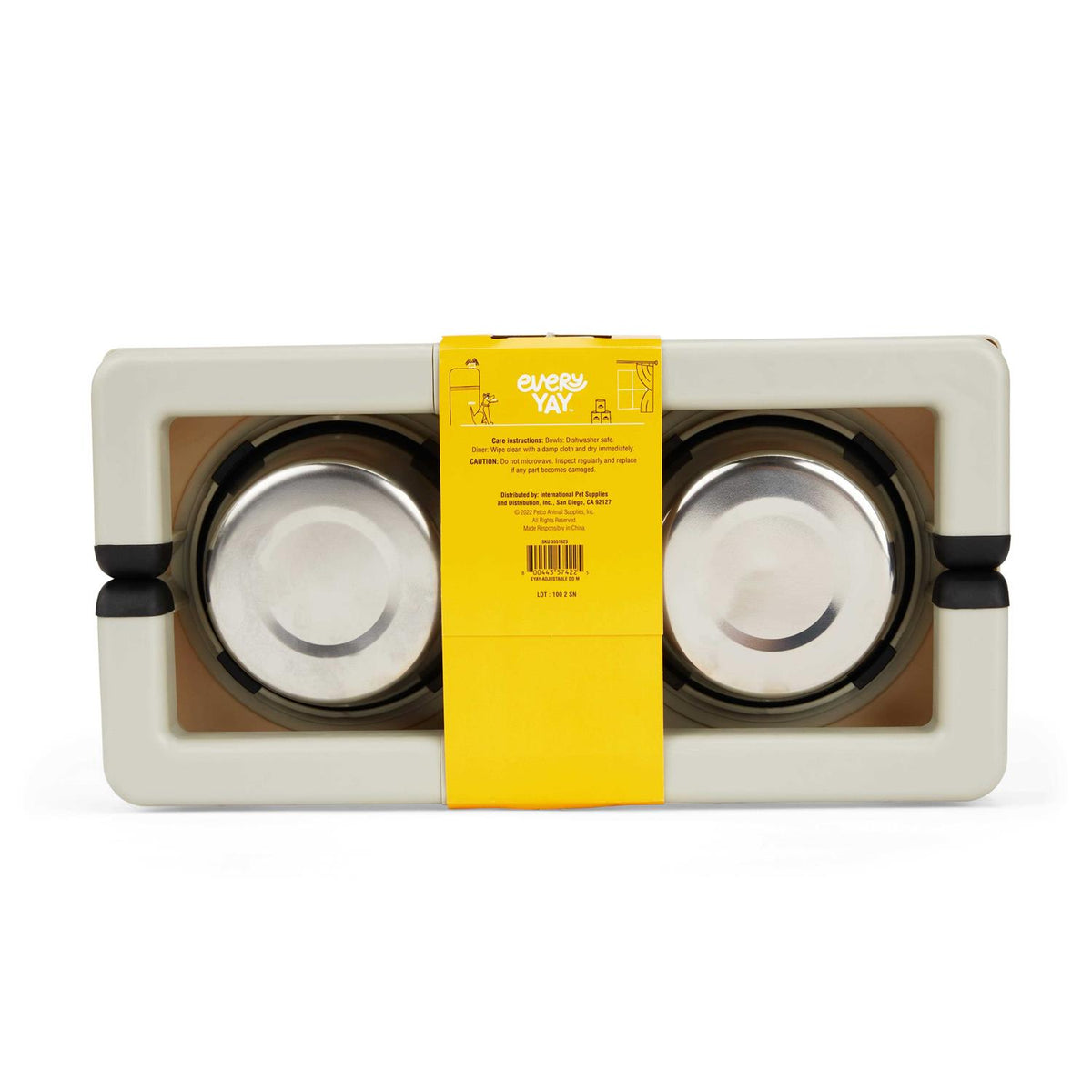 Adjustable Double Diner Dog Bowl V2669
