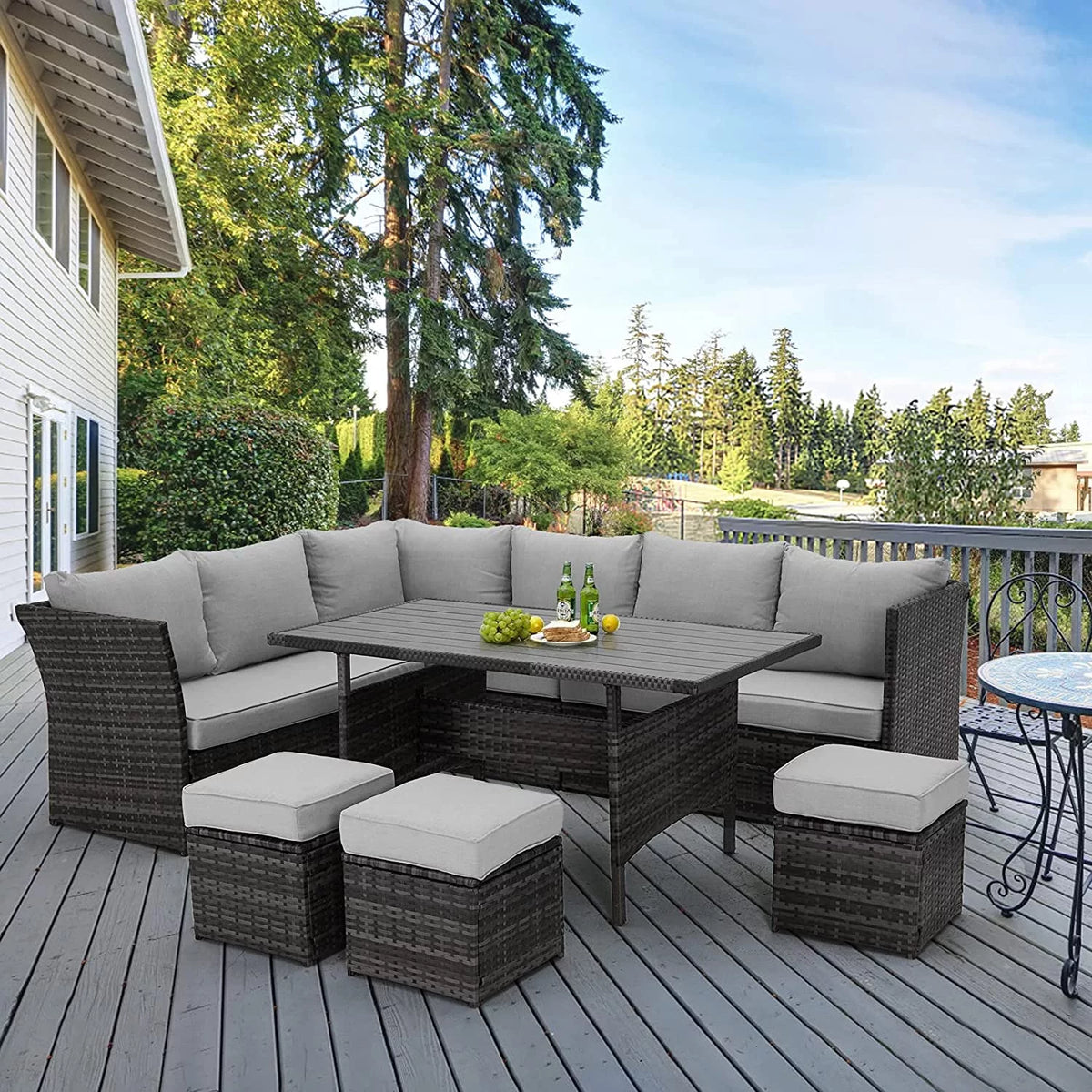 7 Piece Rattan Wicker Patio Conversation Set F368