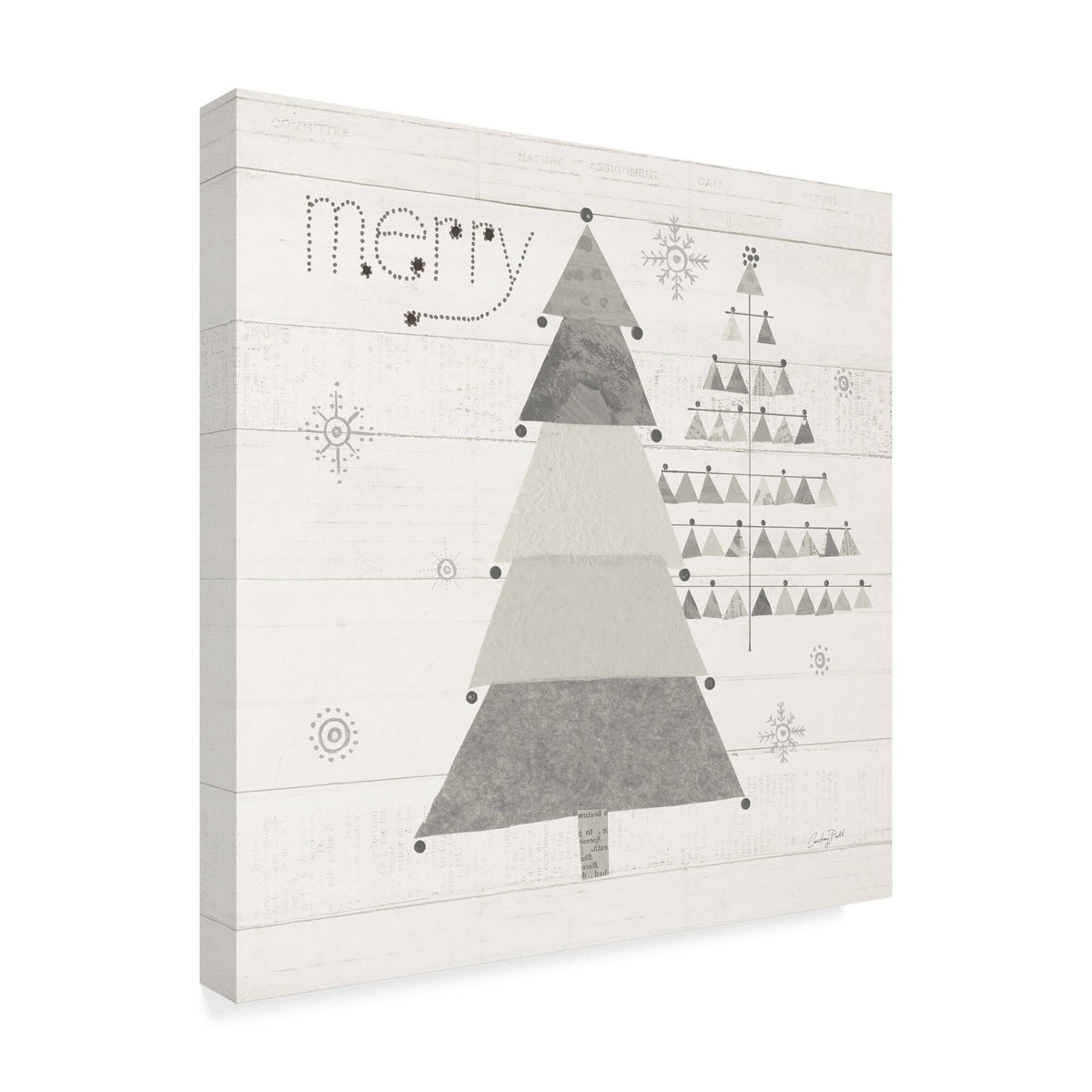 Christmas Patchwork Neutral Canvas Art Q1204
