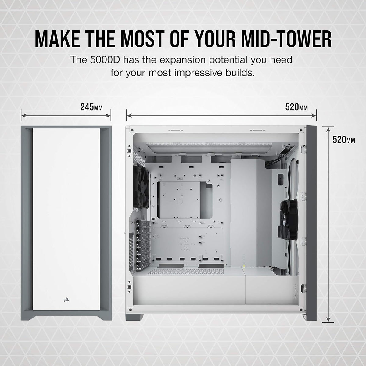 White Mid-Tower ATX PC Case J201524