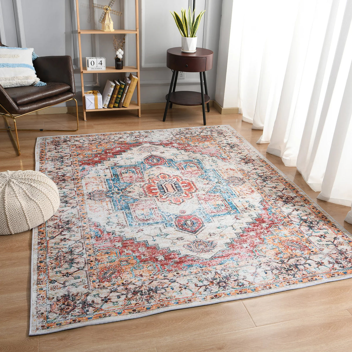 Vintage Bohemian Area Rug, 5' x 8', Orange U76993