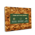 Teak Wood End Grain Cutting Board with Juice Groove Hand Grip (Medium 18x14x1.5 inches) M2824