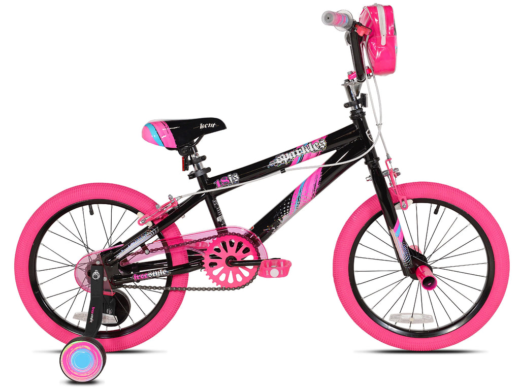 18 inch Black and Pink Bicycle R7873