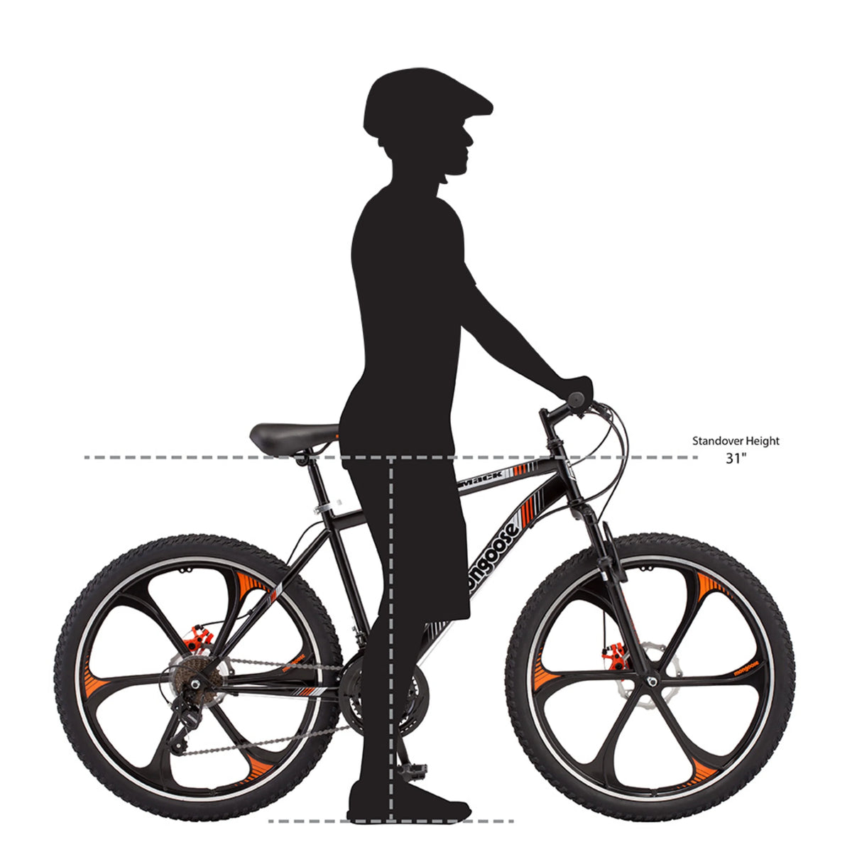 Orange On Black 26" Wheel 21 Speed Mountain Bike F525