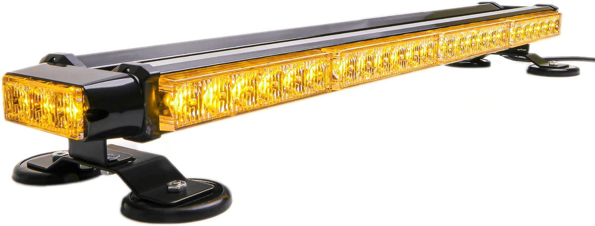 26.5" 54 LED Amber White Amber Emergency Warning Strobe Light with Magnetic Base, Pack of 2 J3069