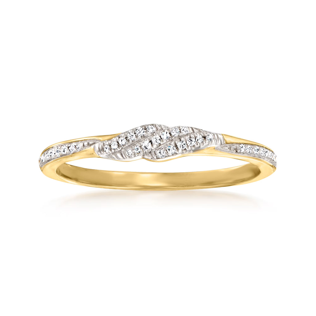 Diamond-Accented Twist Ring in 10kt Yellow Gold G63608