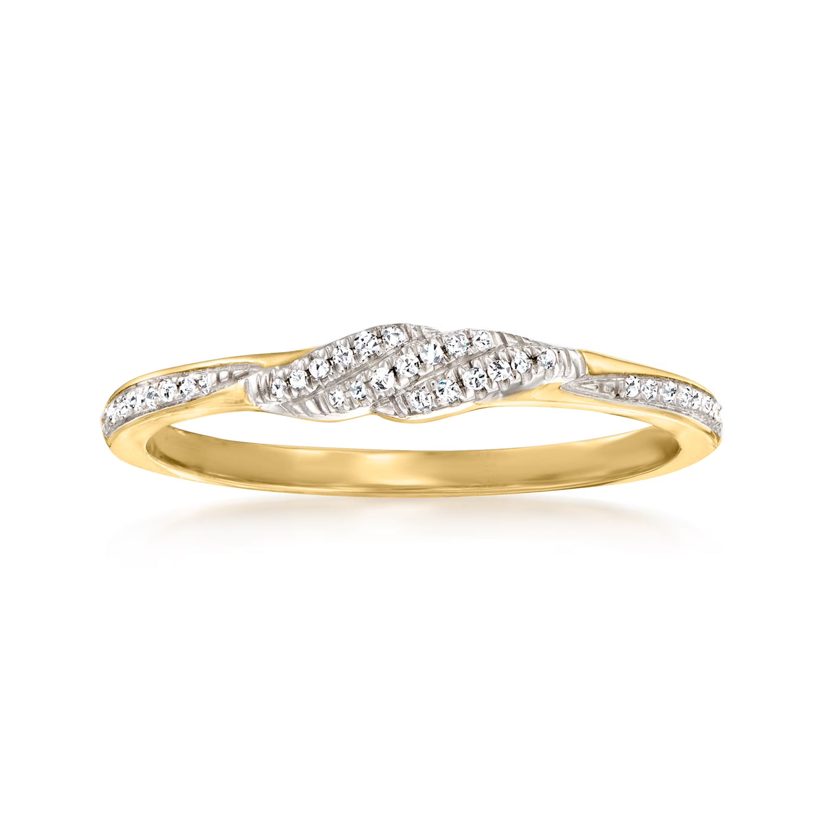 Diamond-Accented Twist Ring in 10kt Yellow Gold G63608