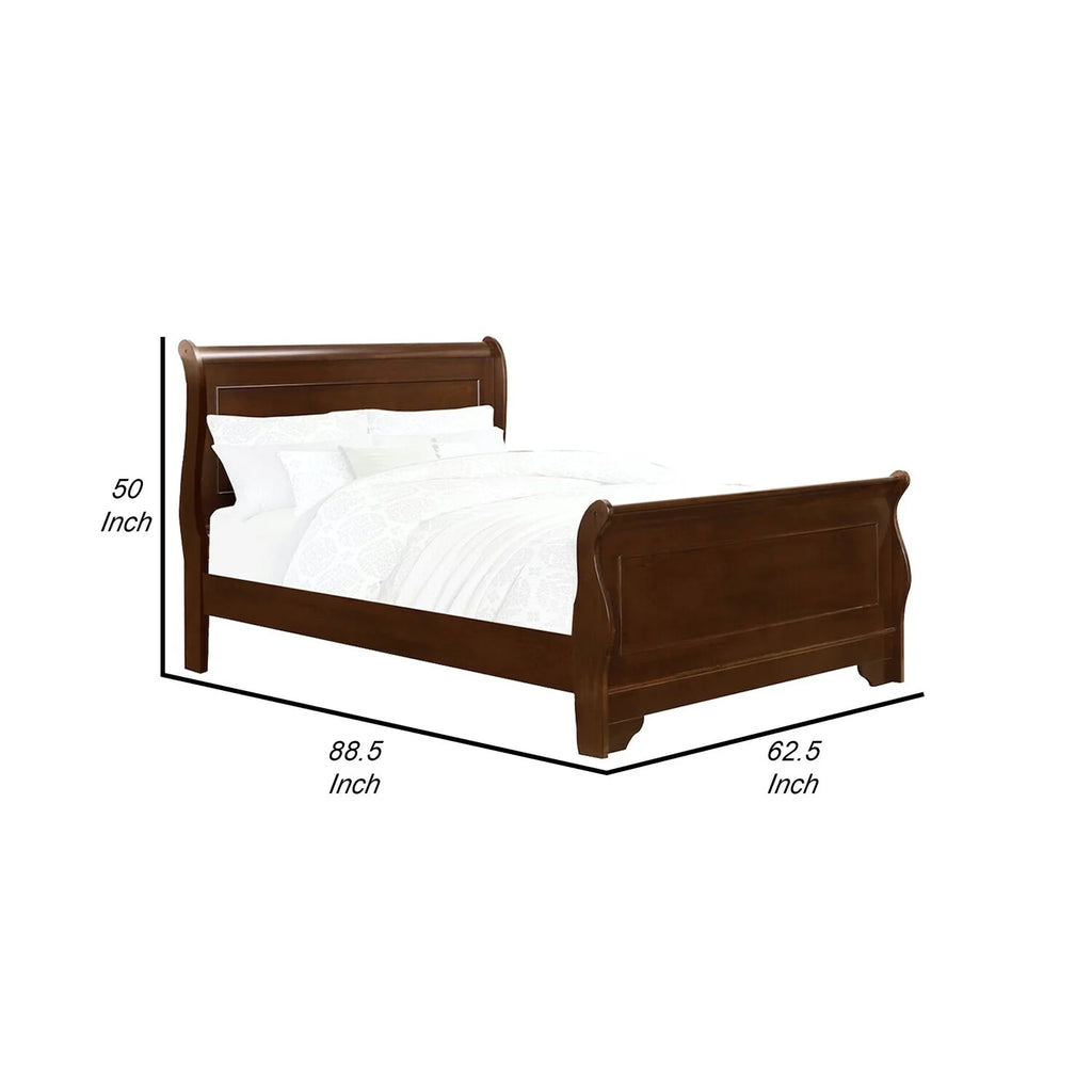 Cherry Brown Sleigh Bed G2025