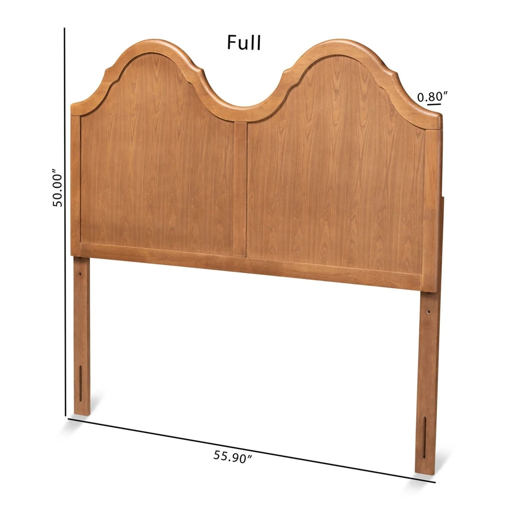 King Size Ash Walnut Finished Wood Arched Headboard I498850