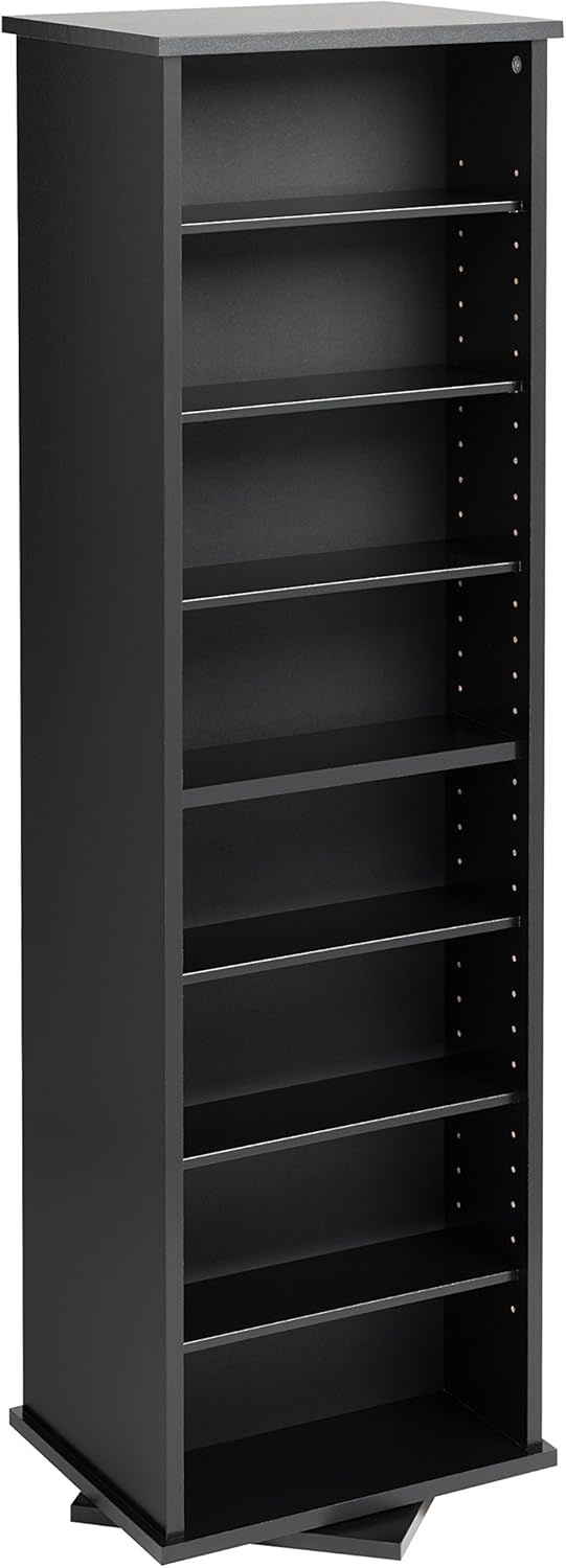 Black Two-Sided Spinning Tower Storage Cabinet J21995