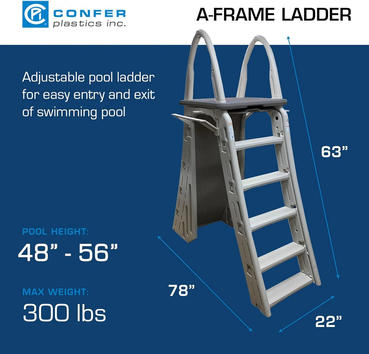 Adjustable A Frame Safety Ladder with Step Barrier C438