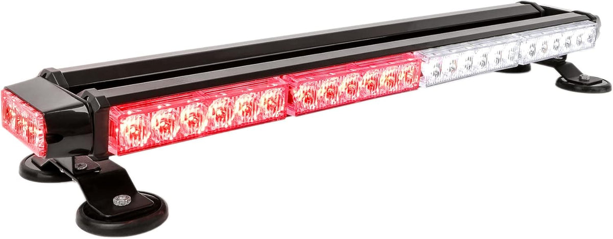 26.5" 54 LED Amber White Amber Emergency Warning Strobe Light with Magnetic Base, Pack of 2 J3069