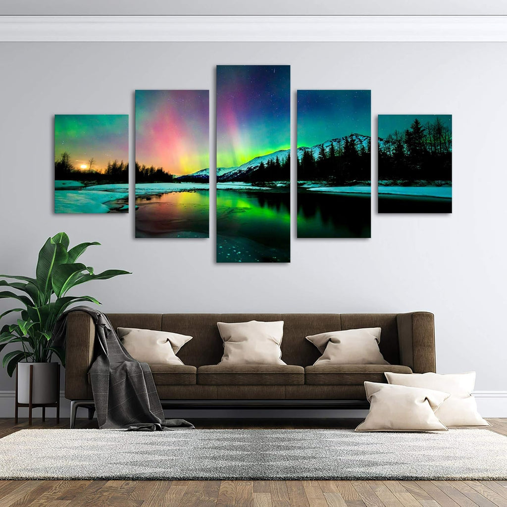 5 Pieces Stretched and Framed Canvas Wall Art Painting N459