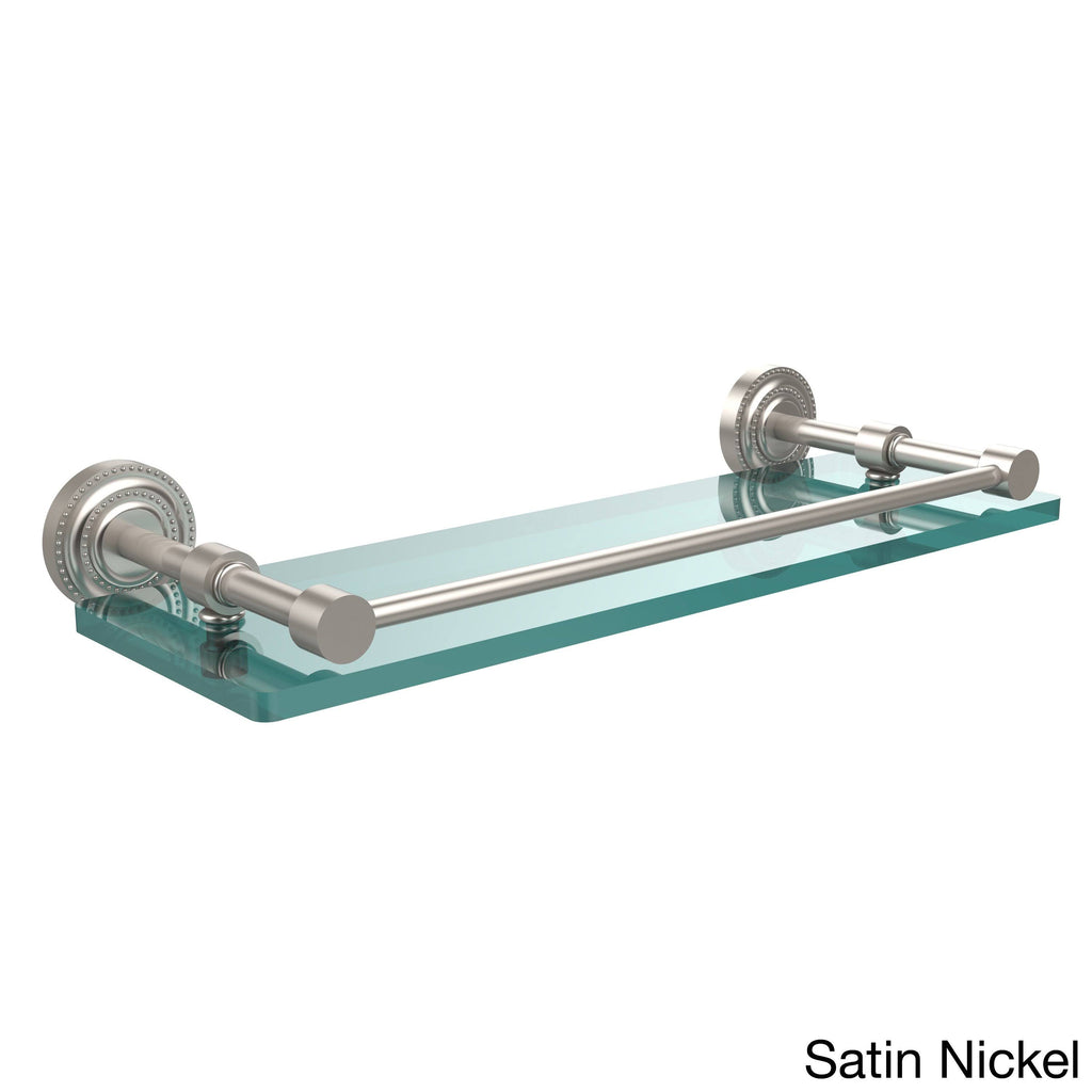 Satin Chrome Glass Shelf with Gallery Rail 16 inch Y7528