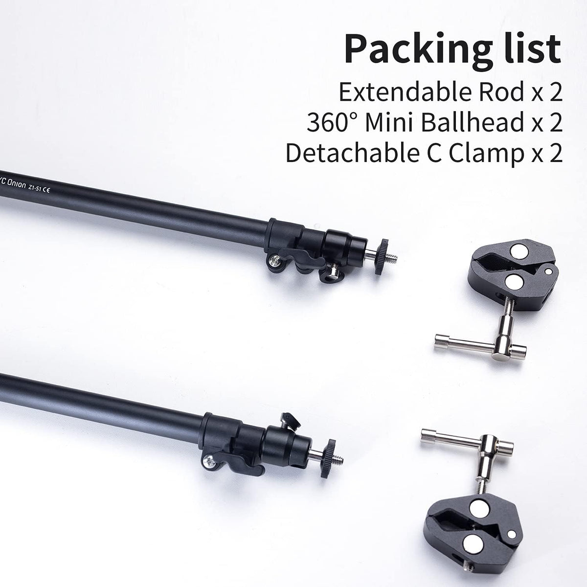 Camera Slider Support Arm Adjustable Length 23”-37.5” Pack-2 Z760