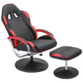 Red Adjustable Upholstered Swivel Recliner with Ottoman Z91241