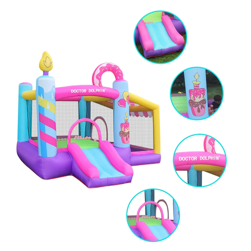 Inflatable Slide Bouncer House with Ball Pool and Storage Bag F209