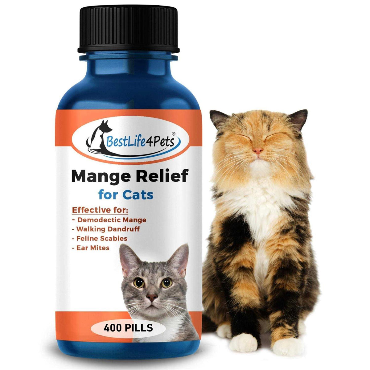 Demodectic Mange and Scabies Relief for Cats Ear Mites & Itch Relief Supplements for Cat Itching Relief W5342