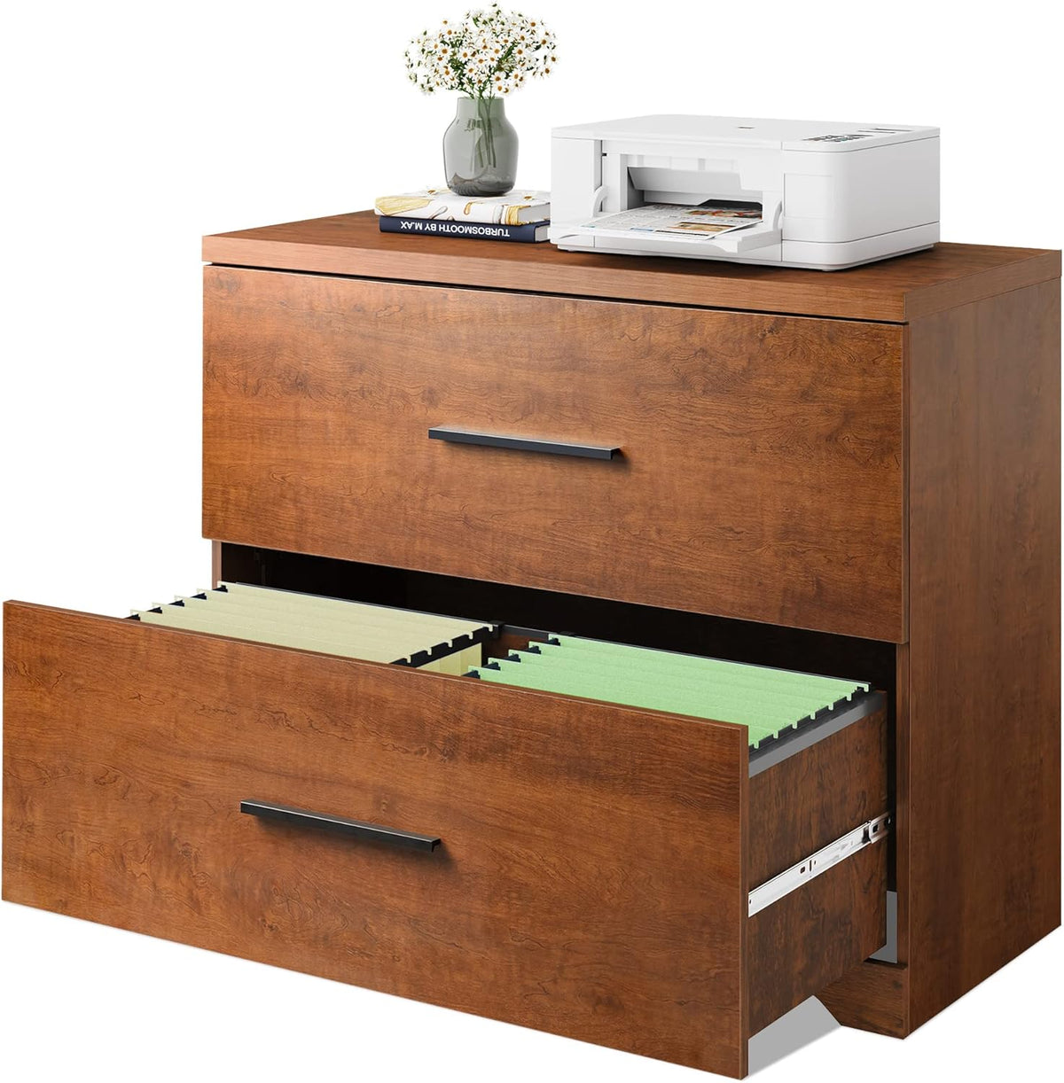 2 Drawer Wood Lateral File Cabinet with Anti-tilt Mechanism D64044