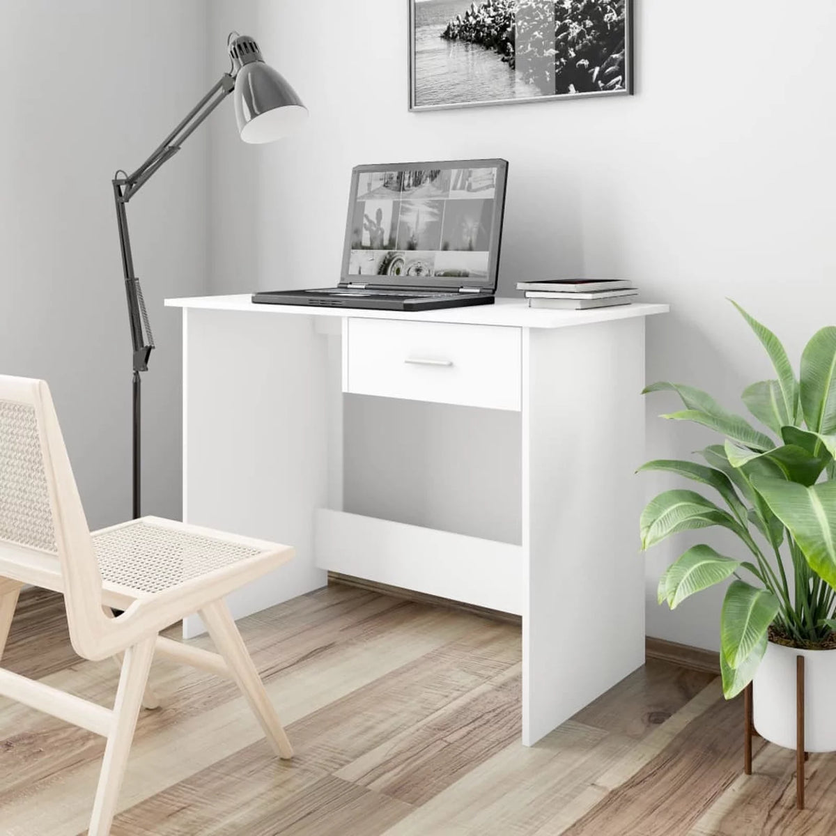 White Computer Desk with Storage Drawer B896277