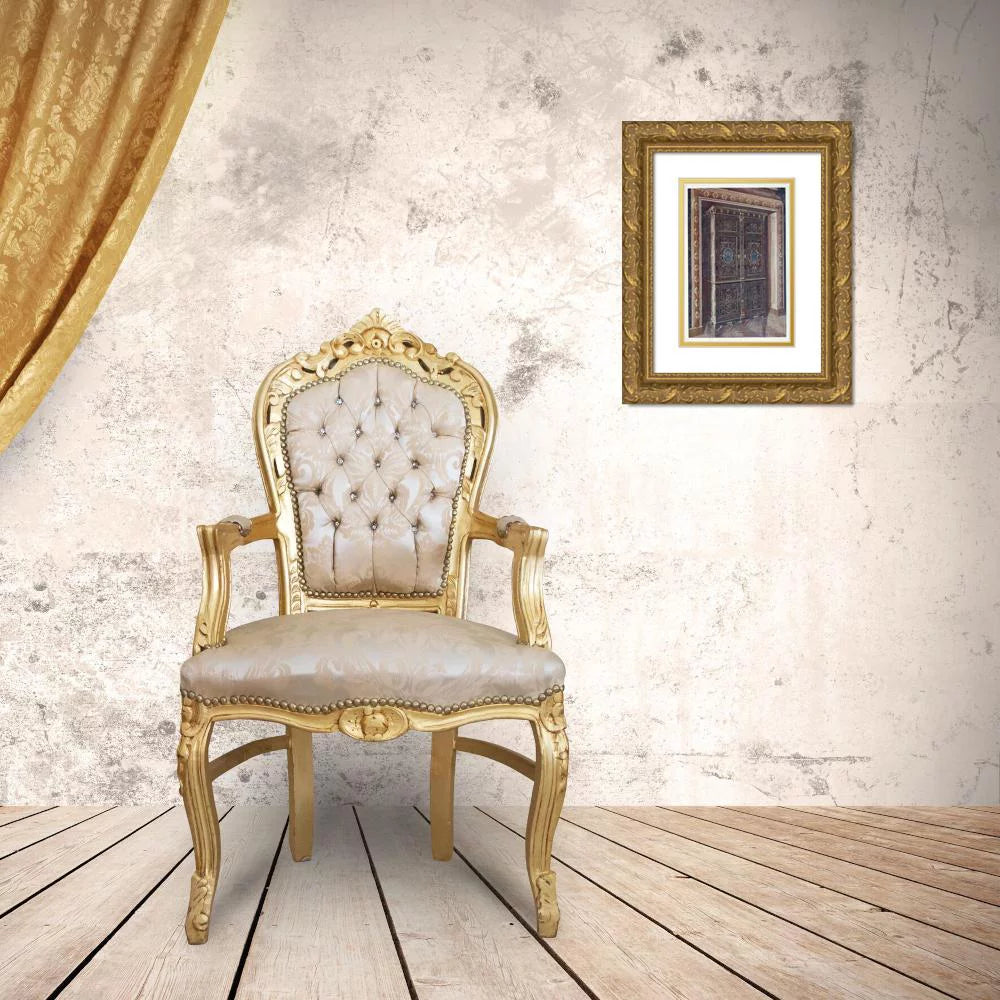 Gold Ornate Wood Frame Double Matted Art Print P9453