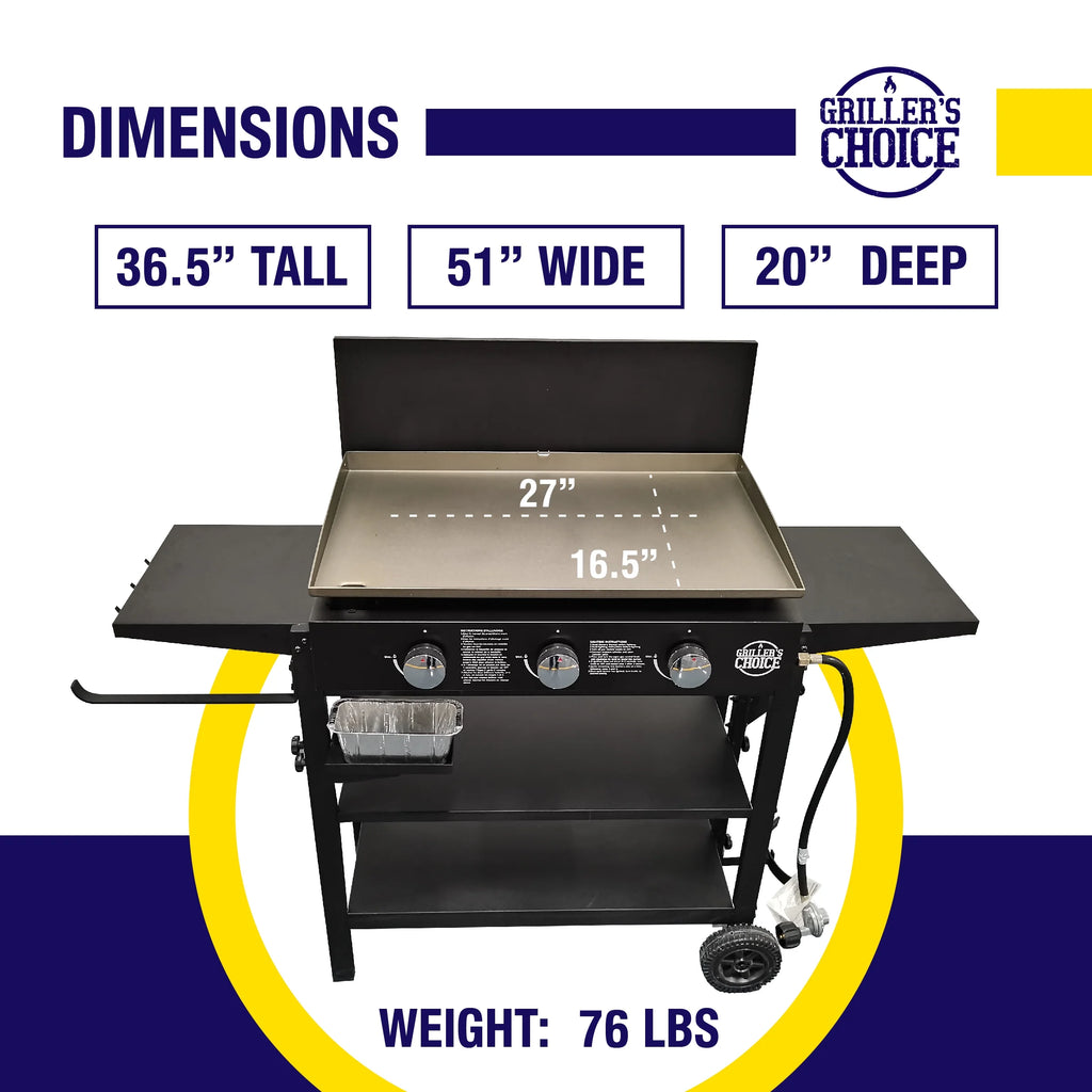 Outdoor Griddle Grill Propane Flat Top with Hood R82409