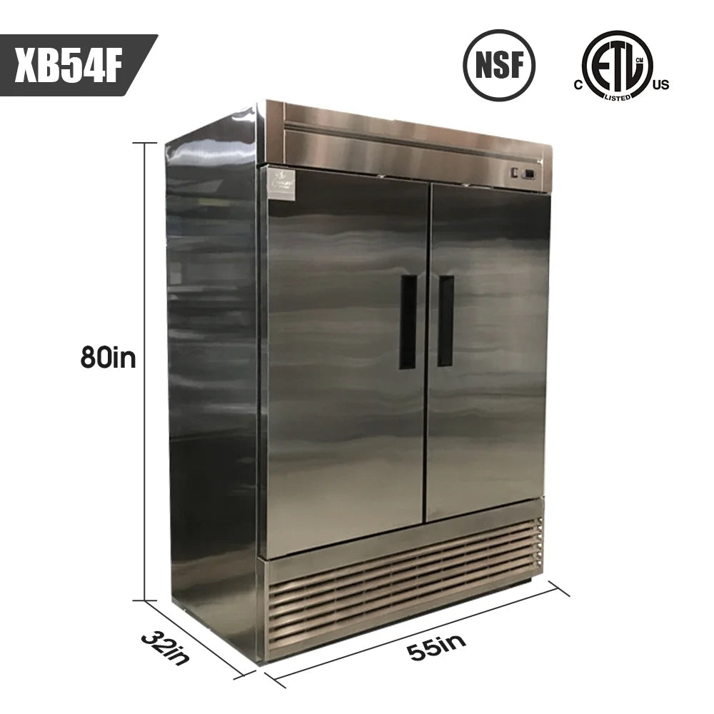 Commercial Reach In 2 Door Freezer U663