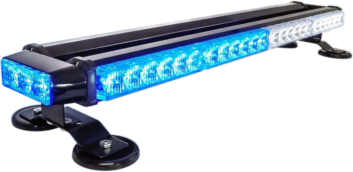 26.5" 54 LED Amber White Amber Emergency Warning Strobe Light with Magnetic Base, Pack of 2 J3069