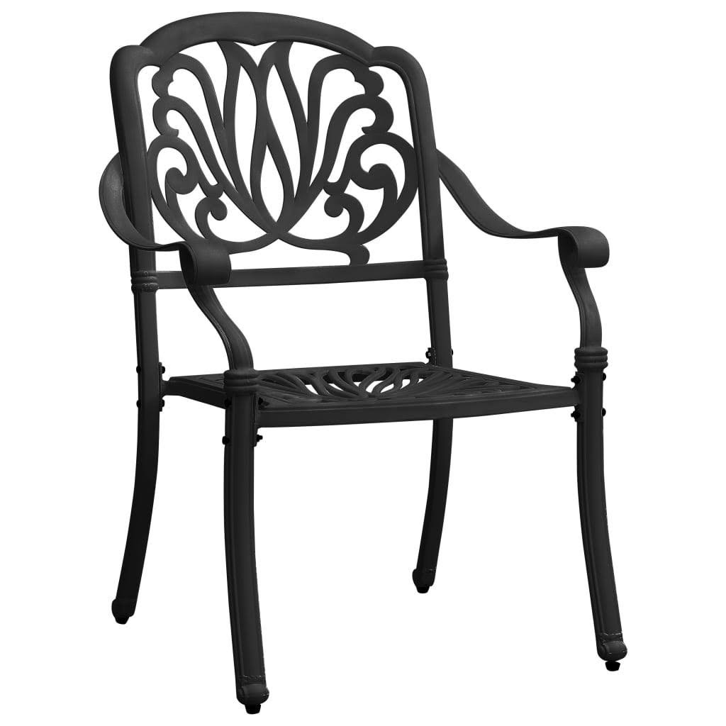 3 Piece Bistro Set Cast Aluminum Black X743434