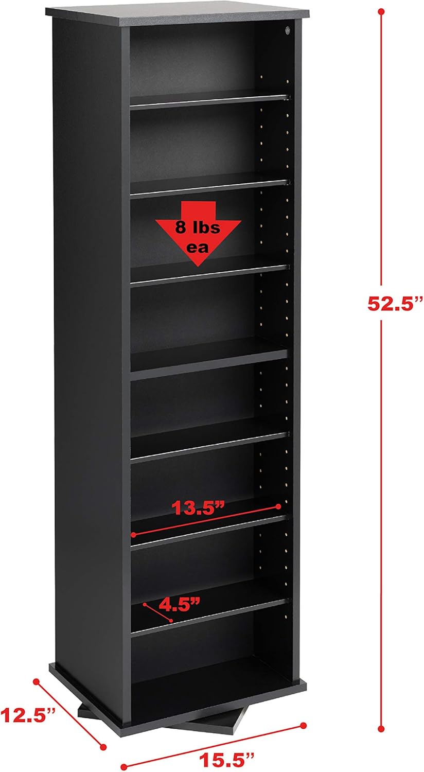 Black Two-Sided Spinning Tower Storage Cabinet J21995