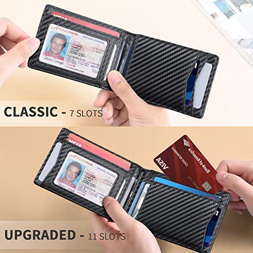 Genuine Leather Slim Bifold Wallet with Money Clip R884698