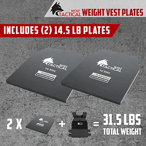 Weighted Vest and Weight Vest Plates Black 14.5lbs I6838