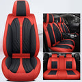 Black&Red 5 Seats Full Set Synthetic Leather Car Seat Cushion Protector V76883