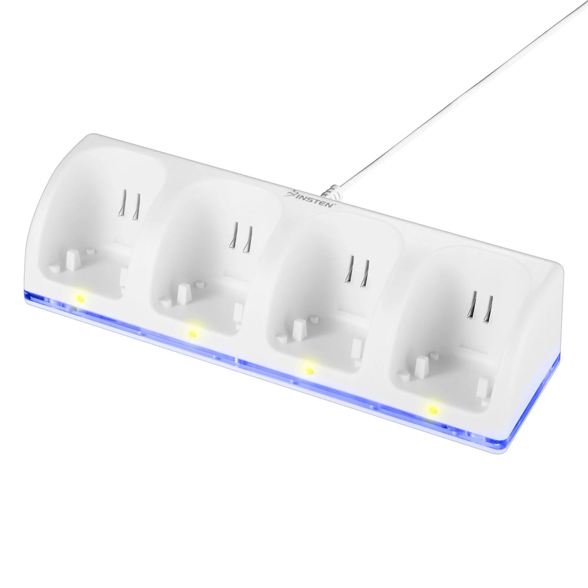 White Quad Remote Controller Charger Dock Station with 4x Rechargeable Battery Pack O161881
