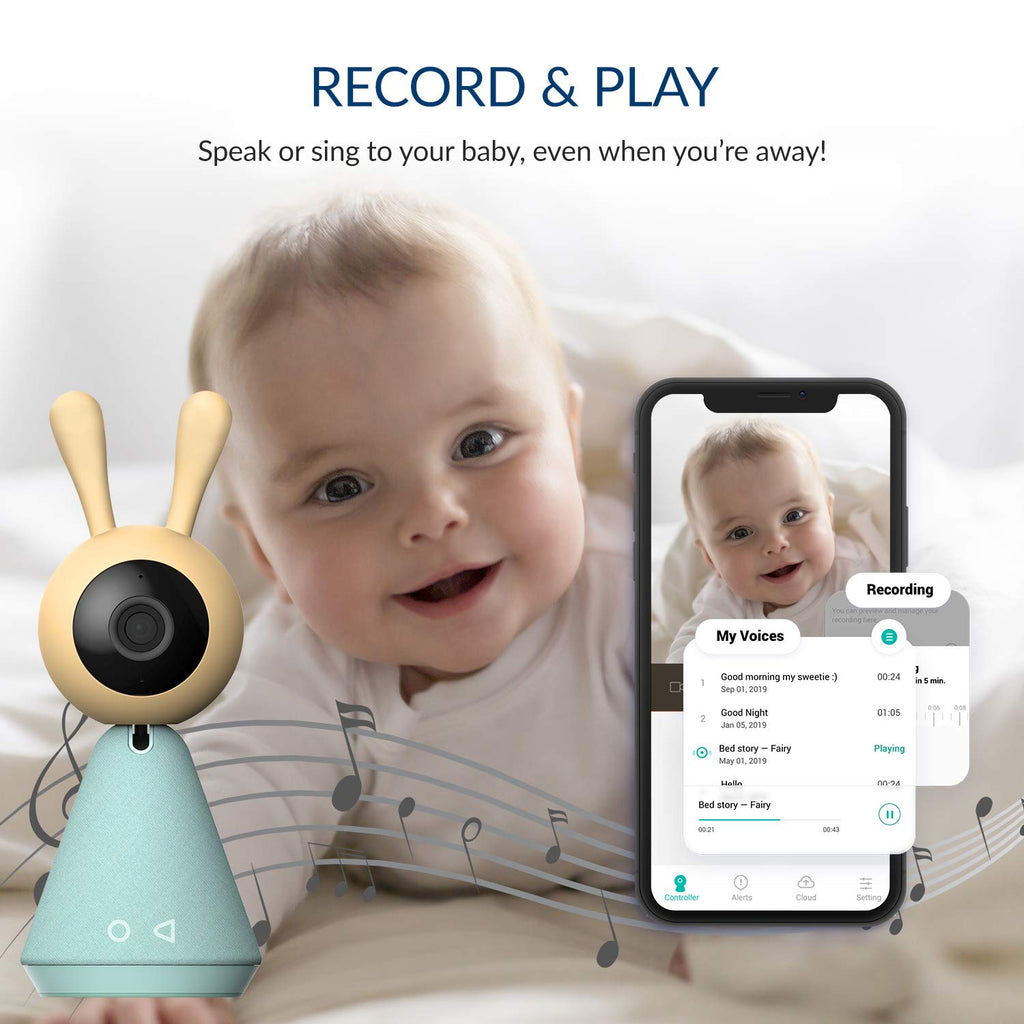 Smart Baby Monitor with Camera and Audio, WiFi HD Video, Night Vision, 360° Speaker, Room Temperature & Humidity Sensors E73576
