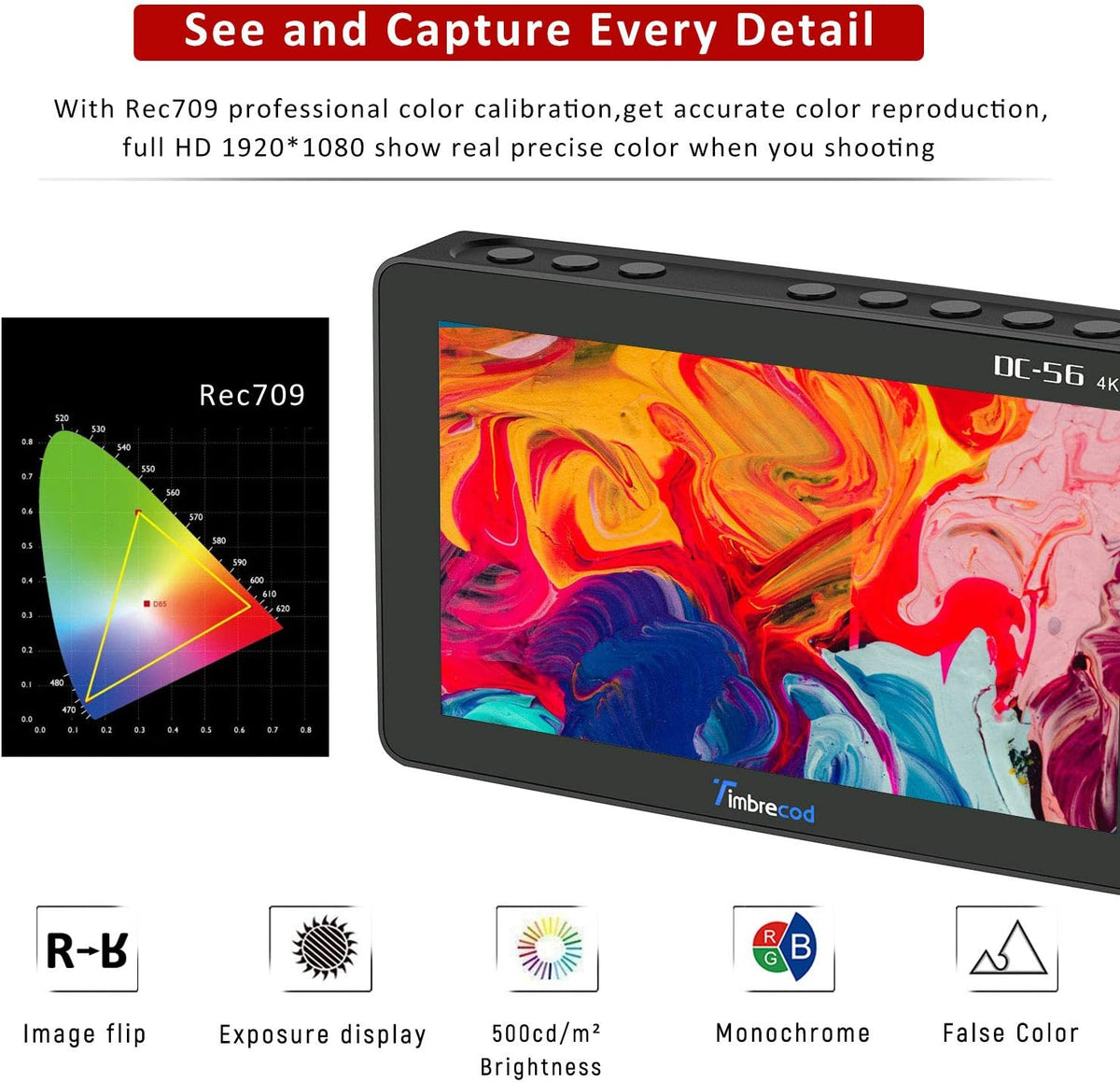 5.5 4K Camera Field Monitor with 1920x1080 HDMI Screen S361438